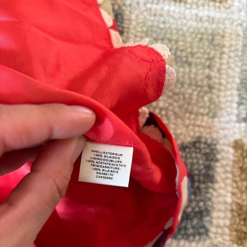 Anthropologie Silk Dress Moulinette Soeurs Polka Dot Tomato Girl Euro Wedding - Picture 6 of 8